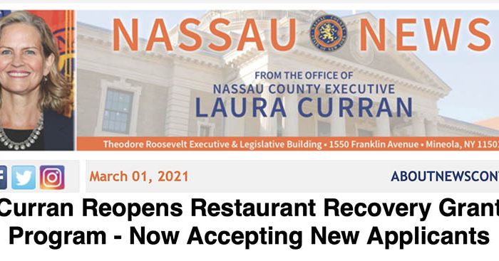 Curran Reopens Restaurant Recovery grant flyer
