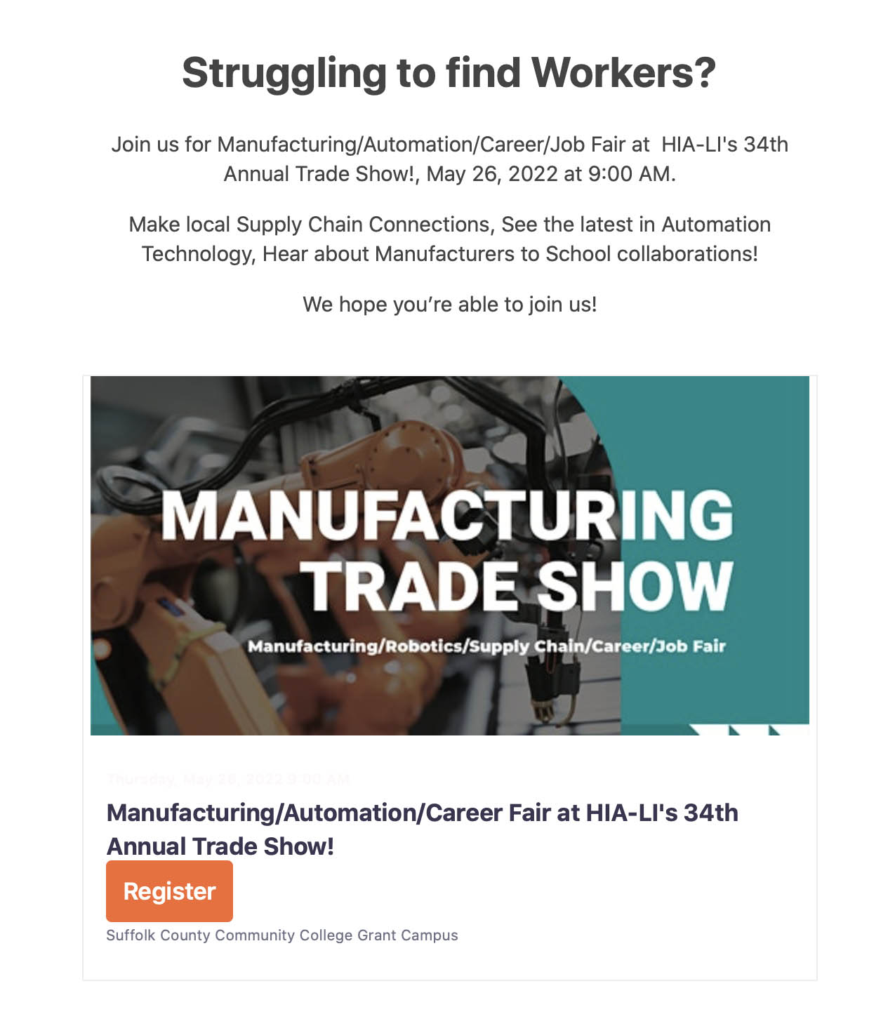 Manufacturing Trade Show
